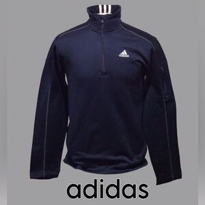 adidas‎ Pullover Quarter-Zip Dark Blue Jacket Long Sleeve with Zip Pocket Size M